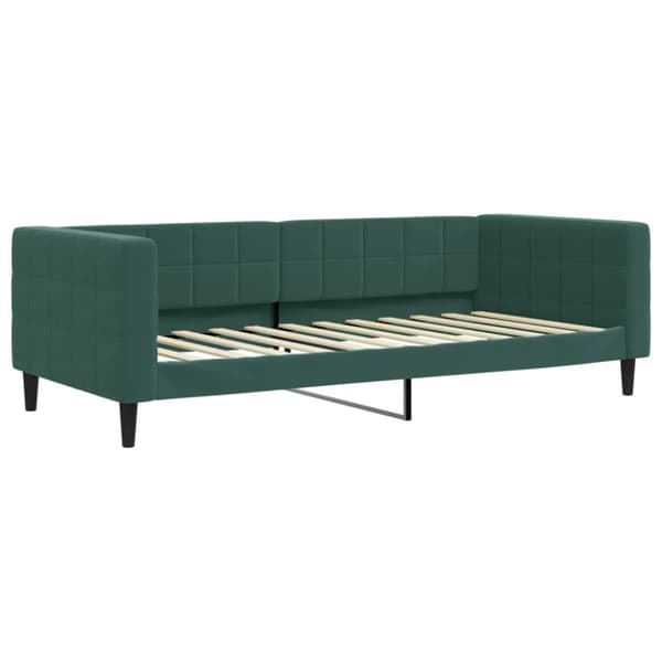 Jatkettava sohva laatikoilla Tummanvihreä 90x200 cm Velvet