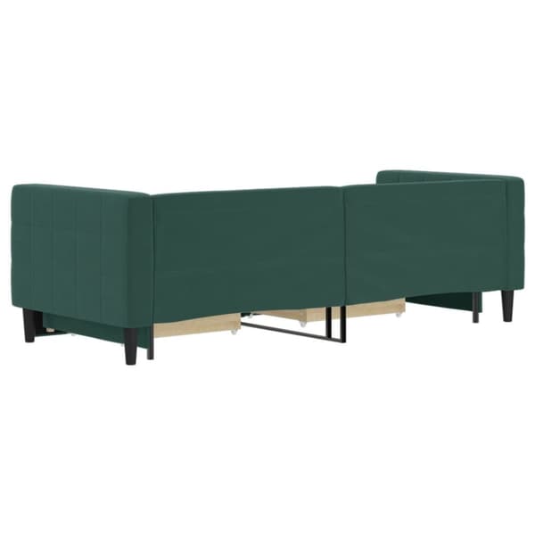 Dagbädd utdragbar med lådor mörkgrön 80x200 cm sammet