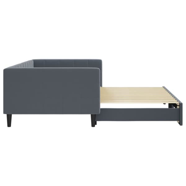 daybed med udtræk 100x200 cm velour mørkegrå