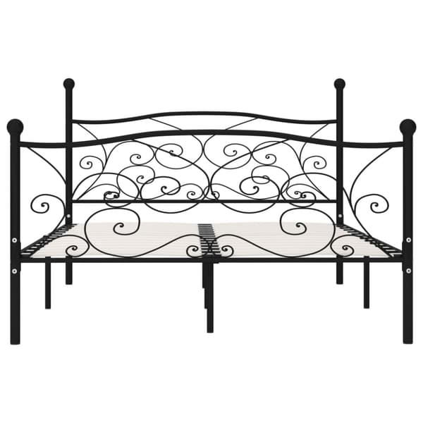 sengestel med lamelbund 140 x 200 cm metal sort