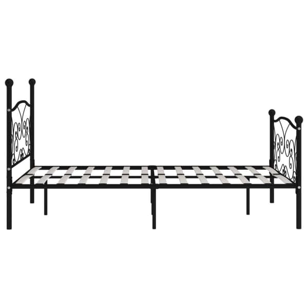 sengestel med lamelbund 140 x 200 cm metal sort