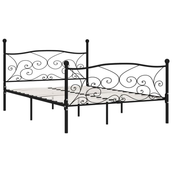 sengestel med lamelbund 140 x 200 cm metal sort