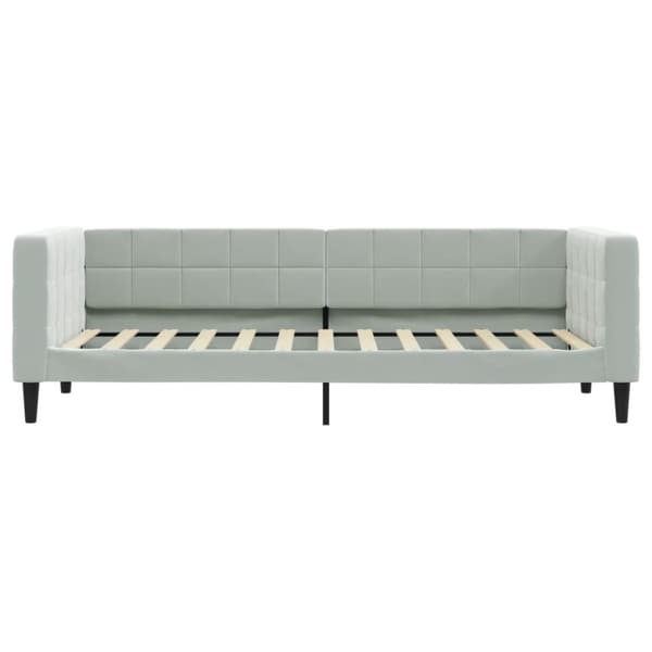 daybed 80x200 cm velour lysegrå