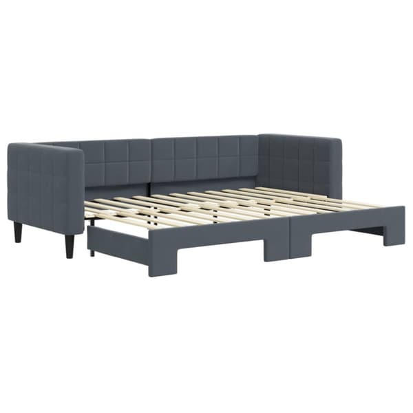 Dagbädd utdragbar mörkgrå 80x200 cm sammet