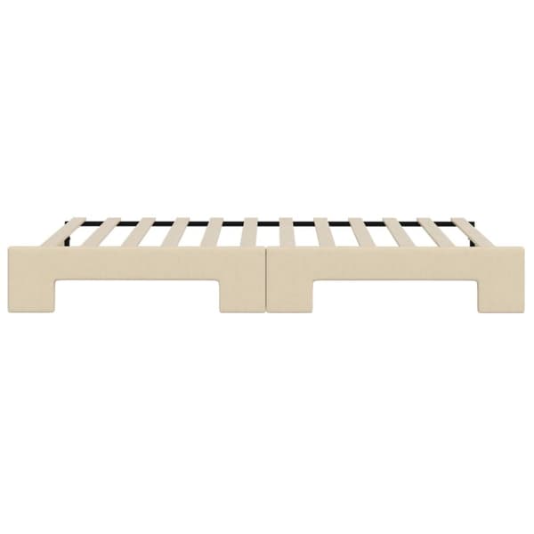daybed med udtræk 100x200 cm stof cremefarvet