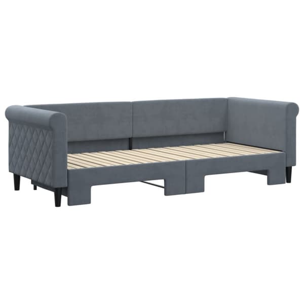 Dagbädd utdragbar mörkgrå 80x200 cm sammet