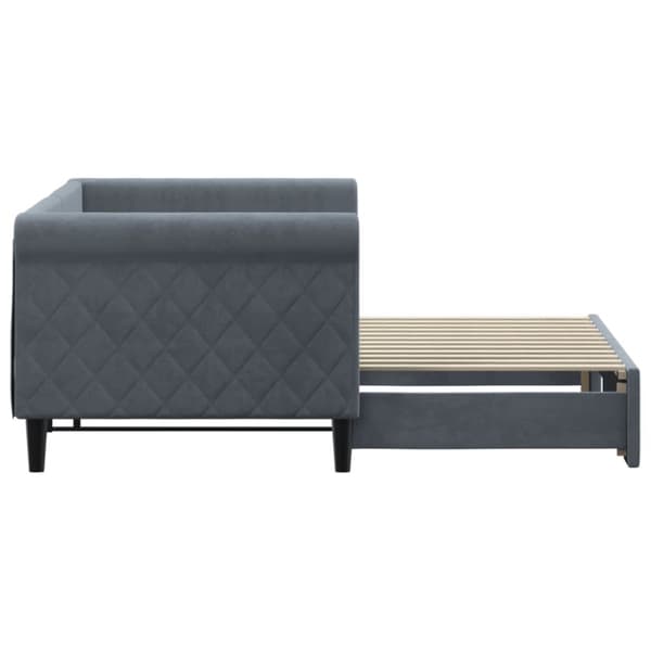 Dagbädd utdragbar mörkgrå 80x200 cm sammet