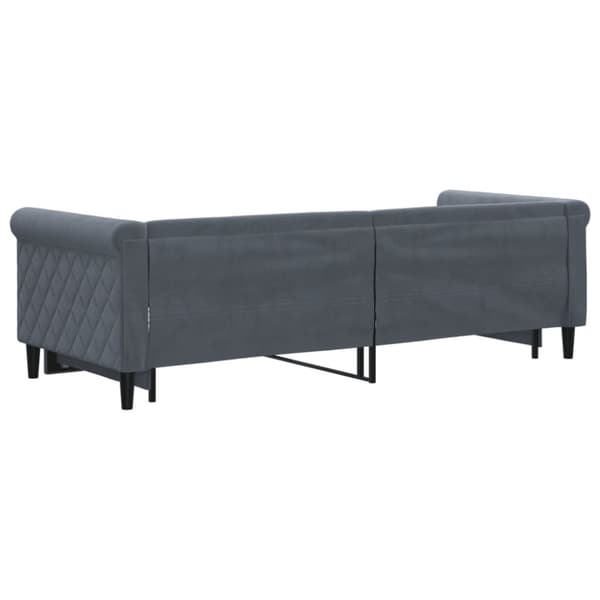 Dagbädd utdragbar mörkgrå 80x200 cm sammet