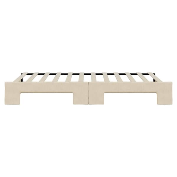 daybed med udtræk 100x200 cm stof cremefarvet