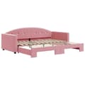Miniatyrbillede 2 af 9: daybed med udtræk 90x200 cm velour lyserød
