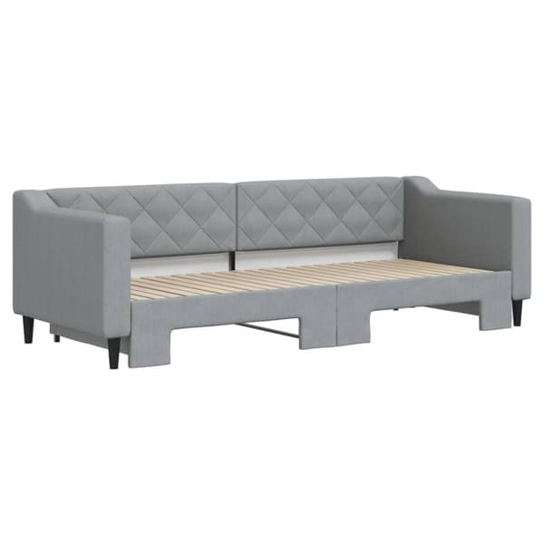 daybed med udtræk 80x200 cm stof lysegrå