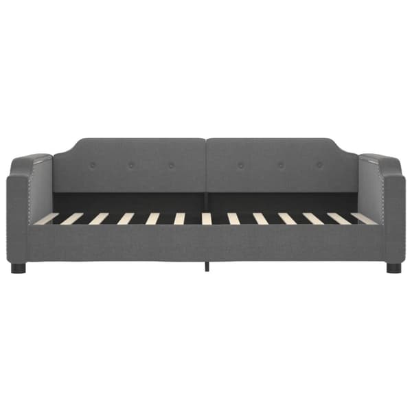 daybed med udtræk og skuffer 90x190 cm stof mørkegrå
