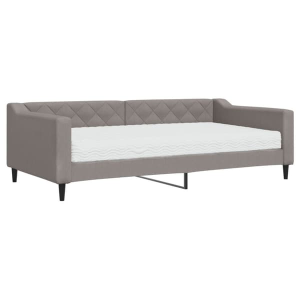 Dagbädd med madrass taupe 100x200 cm tyg