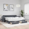 Miniatyrbillede 1 af 10: daybed med udtræk og skuffer 90x200 cm velour mørkegrå