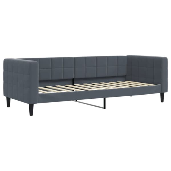 daybed med udtræk og madras 80x200 cm velour mørkegrå