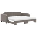 Miniatyrbillede 2 af 10: daybed med udtræk og madras 90x200 cm stof gråbrun