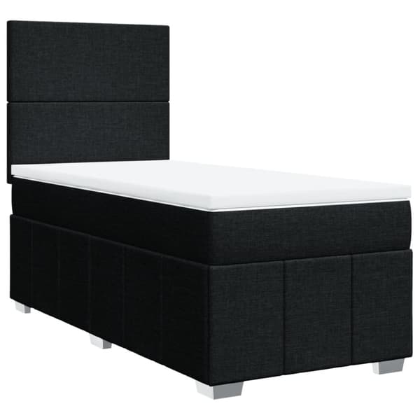 kontinentalseng med madras 90x200 cm stof sort