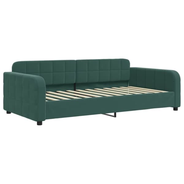 Dagbädd utdragbar med lådor mörkgrön 90x200 cm sammet