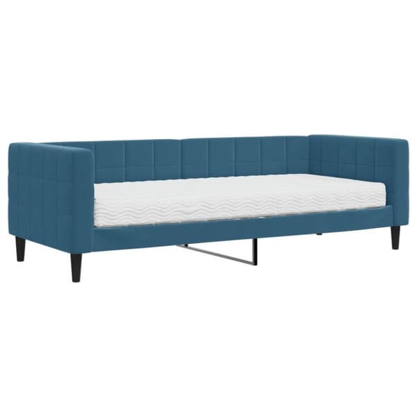 Dagbädd med madrass blå 80x200 cm sammet