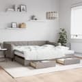 Miniatyrbillede 1 af 10: daybed med udtræk og skuffer 100x200 cm stof gråbrun