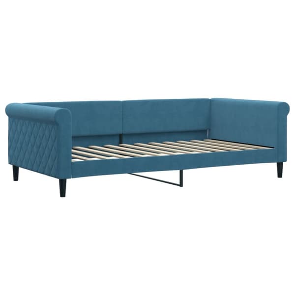 Dagbädd utdragbar och madrasser blå 100x200 cm sammet