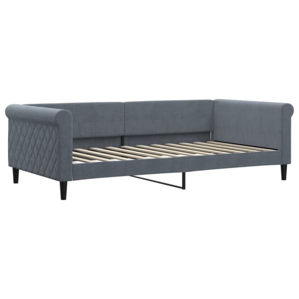 Dagbädd utdragbar och madrasser mörkgrå 100x200 cm sammet