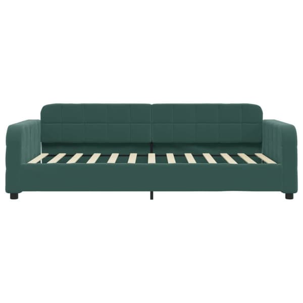 daybed med madras 100x200 cm velour mørkegrøn
