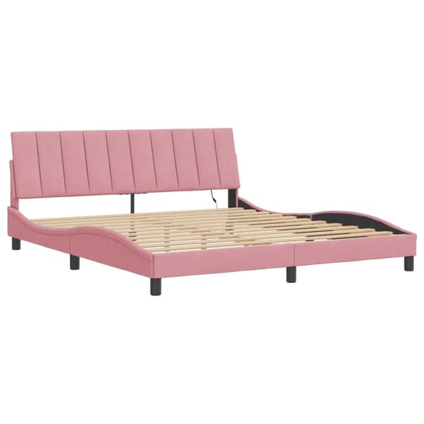 LED Sängynrunko Pinkki 180x200 cm Velvet