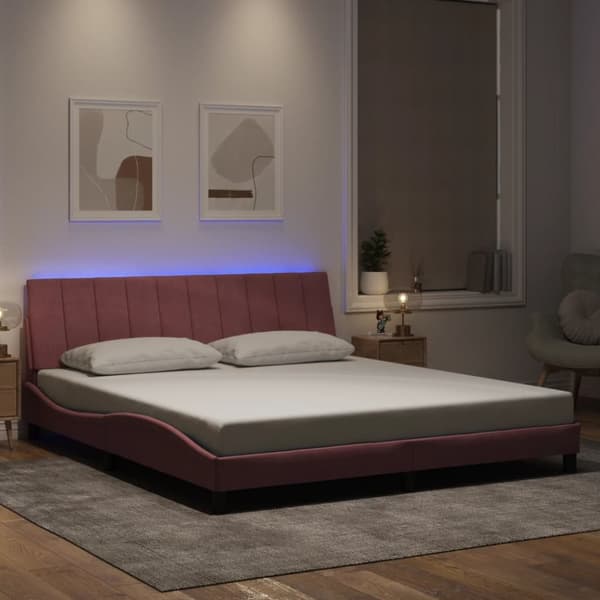 LED Sängynrunko Pinkki 180x200 cm Velvet