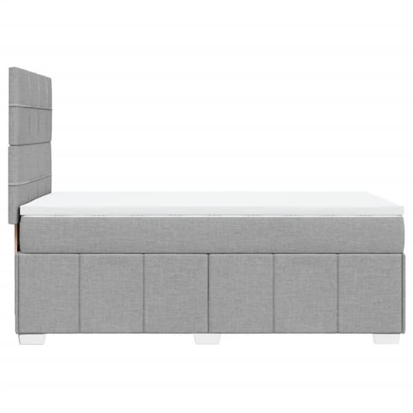 Ramsäng med madrass ljusgrå 90x200 cm tyg