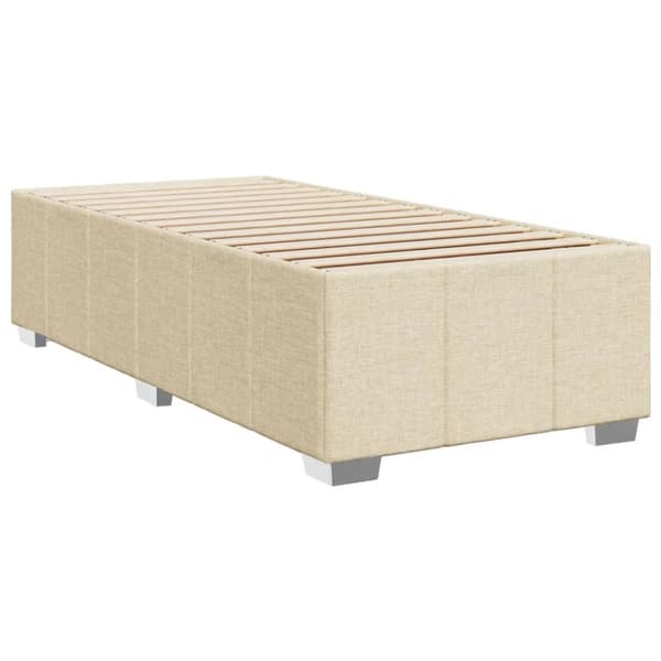 Ramsäng med madrass gräddvit 90x200 cm tyg