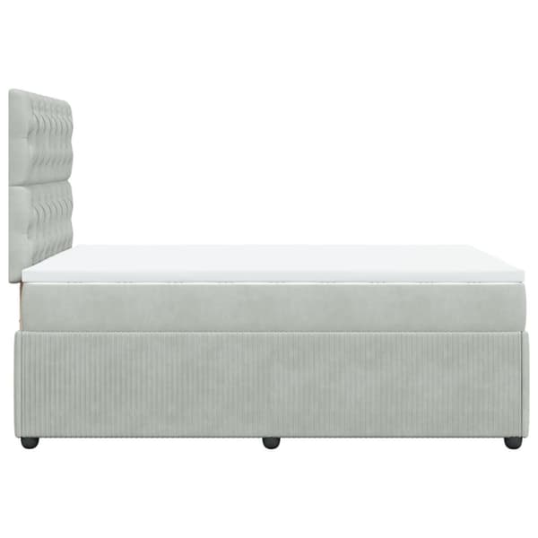 kontinentalseng med madras 120x190 cm velour lysegrå