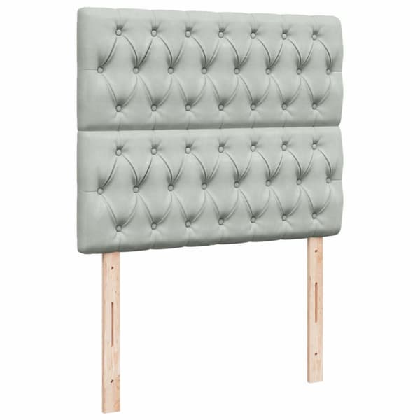kontinentalseng med madras 120x190 cm velour lysegrå