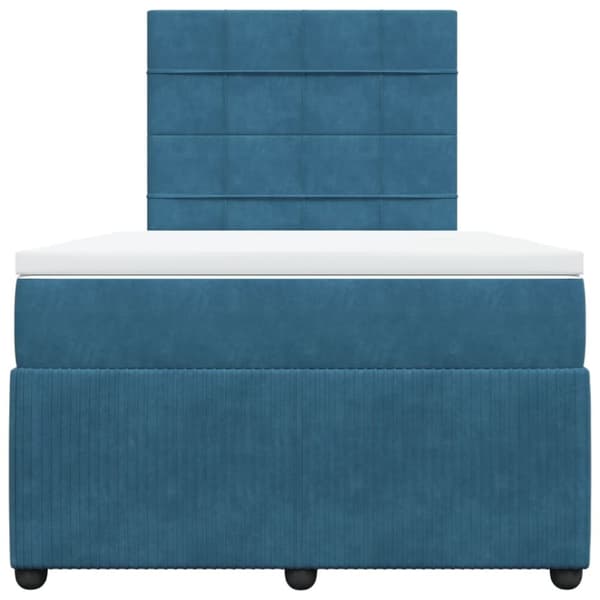 kontinentalseng med madras 120x190 cm velour blå