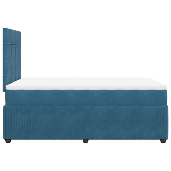 kontinentalseng med madras 120x190 cm velour blå
