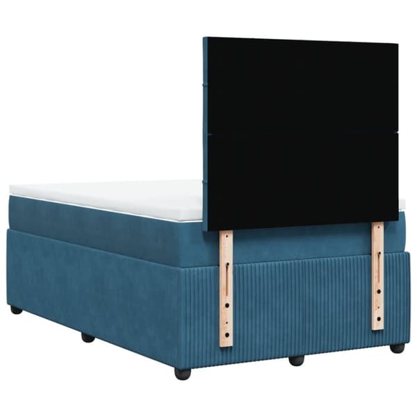 kontinentalseng med madras 120x190 cm velour blå