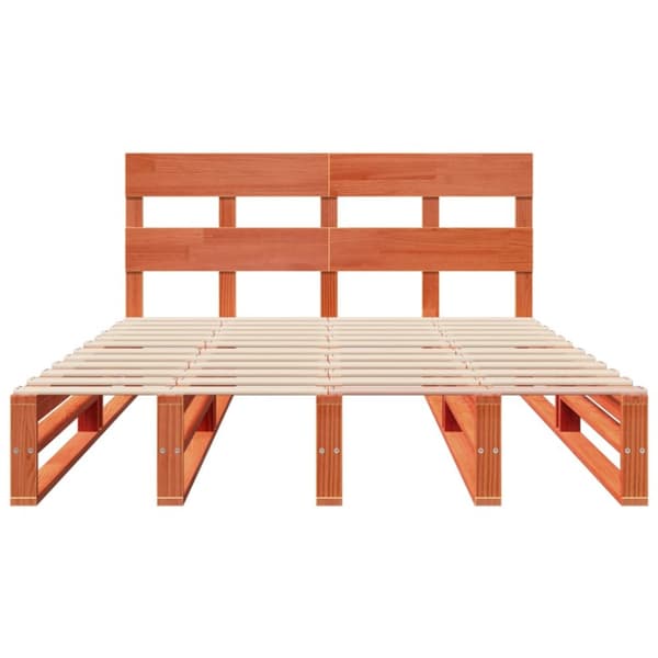 sengeramme uden madras 120x190 cm massivt fyrretræ gyldenbrun