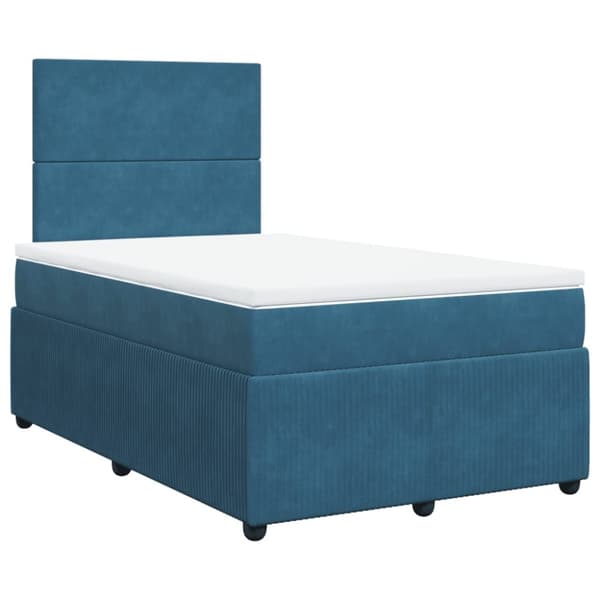 kontinentalseng med madras 120x190 cm velour blå