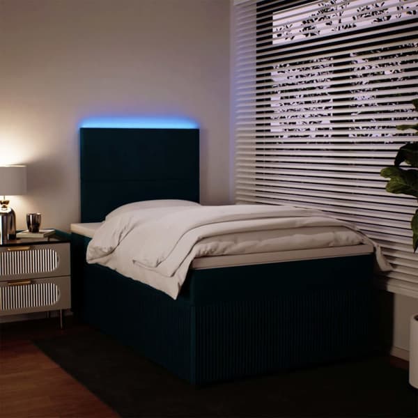 kontinentalseng med madras 120x190 cm velour blå