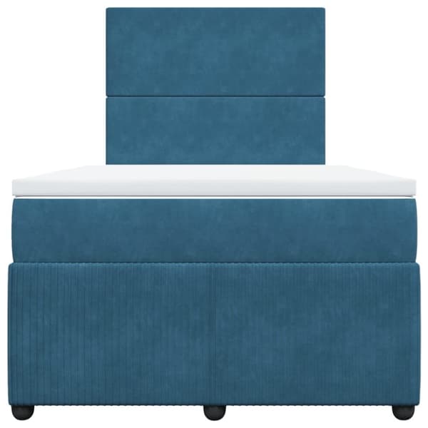 kontinentalseng med madras 120x190 cm velour blå