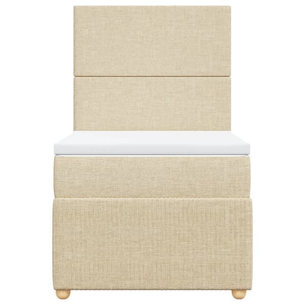kontinentalseng med madras 90x190 cm stof cremefarvet