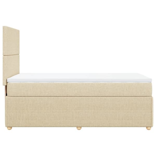 kontinentalseng med madras 90x190 cm stof cremefarvet