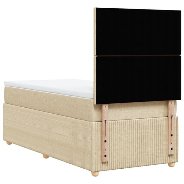 kontinentalseng med madras 90x190 cm stof cremefarvet