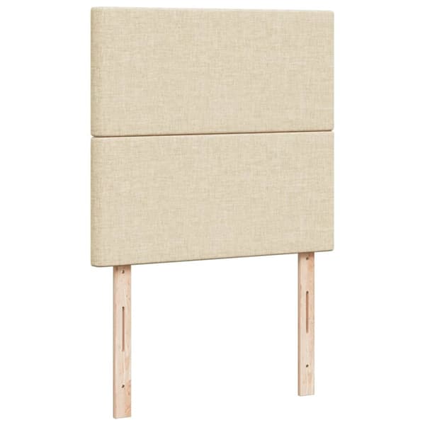 kontinentalseng med madras 90x190 cm stof cremefarvet