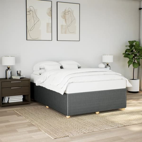 sengeramme uden madras 160x200 cm stof mørkegrå