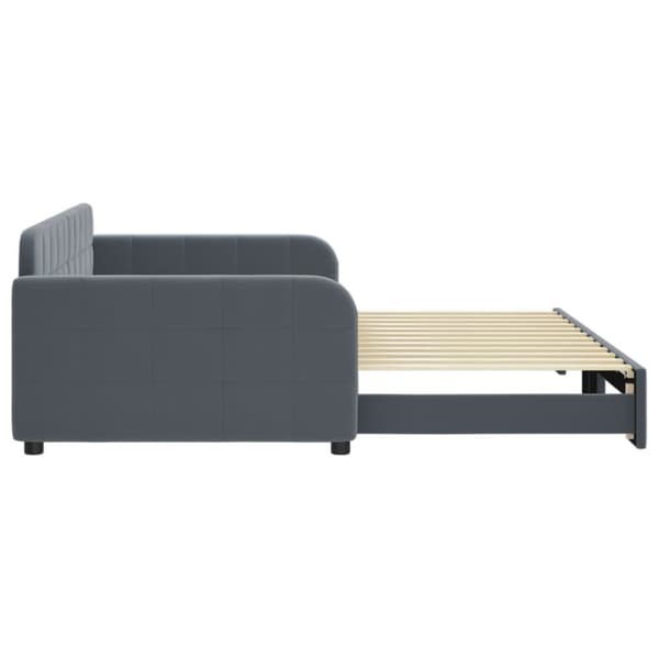 Dagbädd utdragbar mörkgrå 100x200 cm sammet