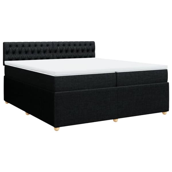 kontinentalseng med madras 200x200 cm stof sort