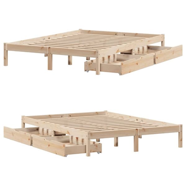 sengeramme uden madras 160x200 cm massivt fyrretræ
