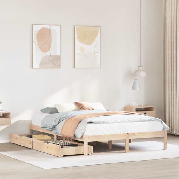 sengeramme uden madras 160x200 cm massivt fyrretræ