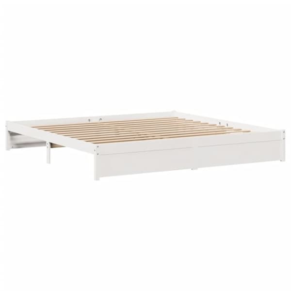 sengeramme uden madras 180x200 cm massivt fyrretræ hvid
